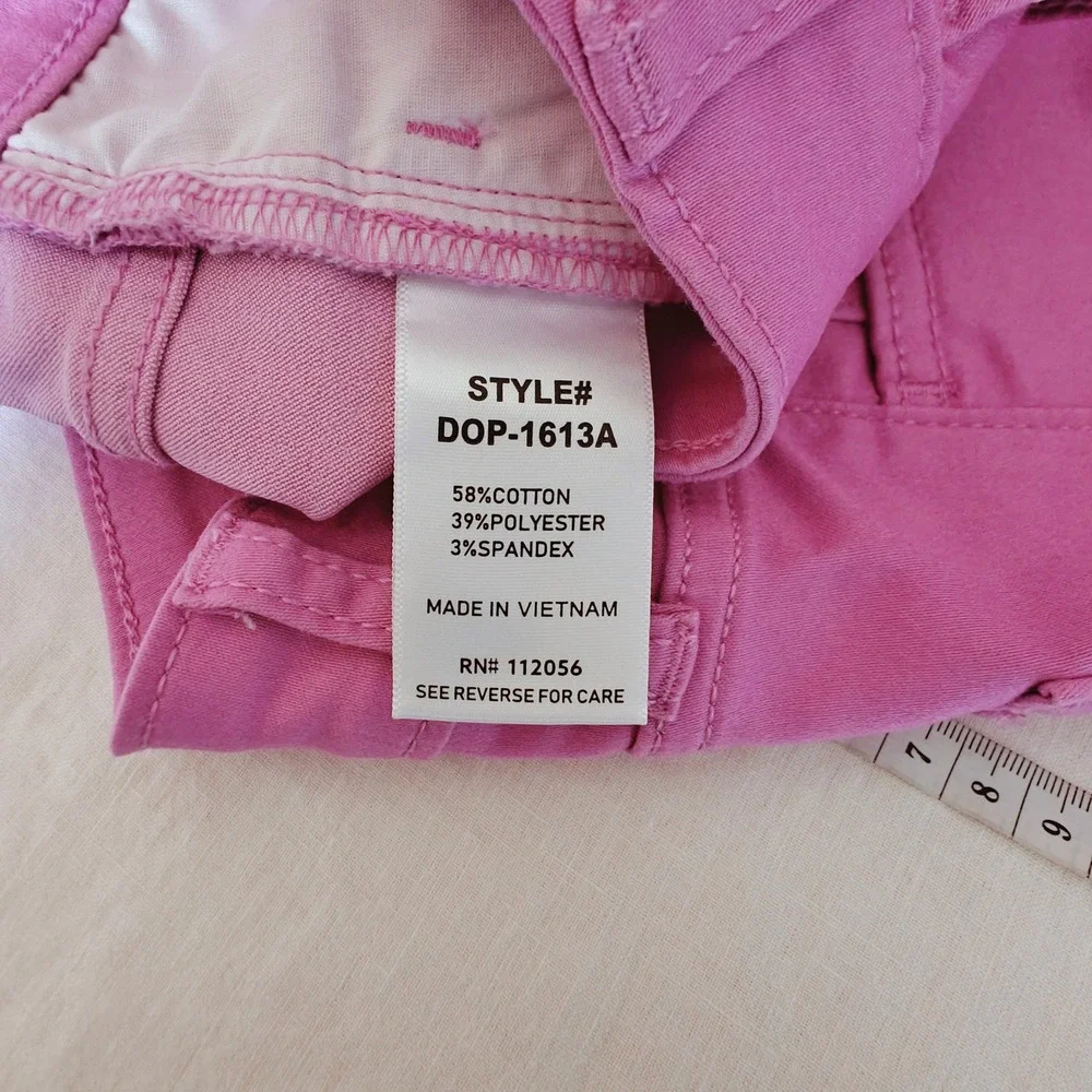 Zenana High Waist Denim Shorts Mauve Pink Five Pocket Stretch 58% Cotton Small